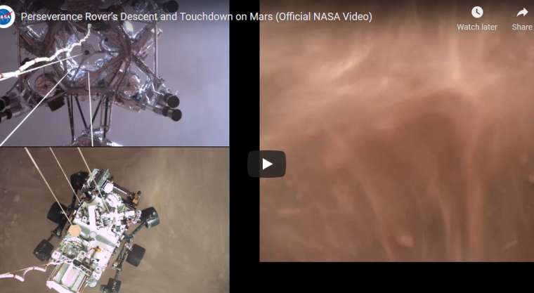 NASA’s Mars Perseverance Rover Landing Video